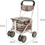 Heavy Duty Shopping Cart with Seat, 4 Wheels Medical Walking Aids Foldable, Drive Rollator Walker Lightweight Quality Aluminum Alloy Frame, Used for Seniors Walking,A