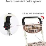 Heavy Duty Shopping Cart with Seat, 4 Wheels Medical Walking Aids Foldable, Drive Rollator Walker Lightweight Quality Aluminum Alloy Frame, Used for Seniors Walking,A