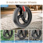 Soundfuse Rollator Walkers with Seat for Seniors, Foldable 8" Big Wheels All Terrain Rolling Walker, Handles and Ergonomic Seat Height Adjustable, 350 lb