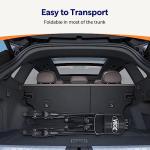 Walker with Seat for Seniors, VOCIC Heavy Duty Walker 4 Wheel Rollator for Seniors, Aluminum Folding Rolling Walker w/Seat-rest, Pouch, Backrest-Inky Black