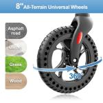 BlessReach Heavy Duty Upright Rollator Walker for Seniors, 450lb Capacity, 6 Height Adjustments, 8" All-Terrain Wheels, Padded Seat & Backrest, Easy Assembly, Foldable Design (Black)