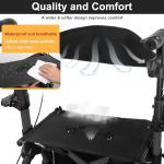 Rollator Walkers for Seniors with Seat, Walker Wheelchair Combo, Lightweight Foldable Wheelchairs for Adults, Rolling Walker All Terrain, 2 in 1 Walker Wheelchair with Cup Holder& Bag,Black