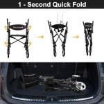 Rollator Walkers for Seniors with Seat, Walker Wheelchair Combo, Lightweight Foldable Wheelchairs for Adults, Rolling Walker All Terrain, 2 in 1 Walker Wheelchair with Cup Holder& Bag,Black