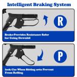 Foldable Rollator Walkers with Seat for Seniors, 350 lb Capacity, 8'' Big Wheels, 6-Position Height, Premium Hybrid Rolling Walker - Aluminum and Carbon Steel