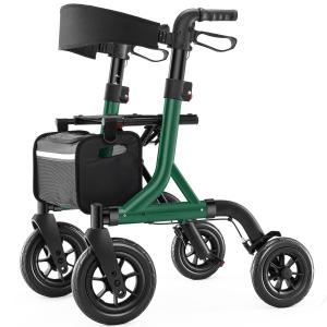 MAXWALK Portable All Terrain Foldable Outdoor Walker 10" Wheels 300lb Senior USA
