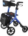 Rollator Walker W/Seat- Fold Up Heavy Duty Mobility Walking Aid for Adult Blue