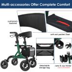 MAXWALK Portable All Terrain Foldable Outdoor Walker 10" Wheels 300lb Senior USA