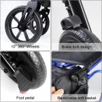 Rollator Walker W/Seat- Fold Up Heavy Duty Mobility Walking Aid for Adult Blue