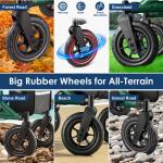 MAXWALK Portable All Terrain Foldable Outdoor Walker 10" Wheels 300lb Senior USA