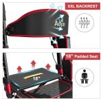 Walkers for Seniors, Rollator Walker with Seat, 350 lb Weight Capacity, 18" Big Seat, 8" All-Terrain Wheels, 6-Level Adjustable Height, Lightweight Aluminum Frame Rollator Walkers for Seniors (Red)