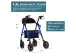 ELENKER All-Terrain Rollator Walker with 10” Non-Pneumatic Wheels, BLUE