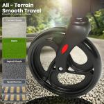 Sunderwell Upright Walker for Seniors & Adults with Seat 450 lb Capacity, Stand Up Walkers Foldable, 19.8 lbs Lightweight, Adjustable Arms, 10-Inch Big Wheels for All Terrain Rollator Walker (Black02)