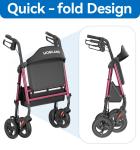 Bariatric Walkers for Seniors, 500lb Heavy Duty Rollator Walker with Extra Wi...
