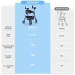 Heavy Duty Upright Walker, Rollator Walkers for Seniors with Seat, Foldable Stand Up Rolling Walker, Standing Walkers for Seniors, Adjustable Seat & Handle, Aluminum, 450 Lb. Weight Capacity, Blue