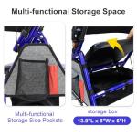 BlessReach Lightweight Foldable Rollator Walkers with Seat for Seniors, 350 lb Capacity, 5-Position Adjustable Height, Premium Hybrid Rolling Walker - Aluminum and Carbon Steel (Blue)