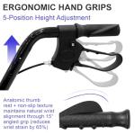 BlessReach Lightweight Foldable Rollator Walkers with Seat for Seniors, 350 lb Capacity, 5-Position Adjustable Height, Premium Hybrid Rolling Walker - Aluminum and Carbon Steel (Blue)