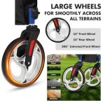 Rollator Walker with Seat, 2 in 1 Transport Wheelchair for Seniors, Folding Walker Wheelchair Combo All Terrain, Medical Walking for Adults with Brakes, Backrest, 300 Lb. Weight Capacity