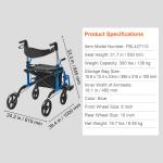 Ultralight Folding Rollator and Transport Chair Combo