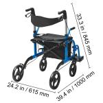 Ultralight Folding Rollator and Transport Chair Combo