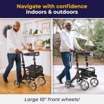 Drive Medical RTL10266CF Nitro Elite CF Foldable Rollator Walker w/ Seat, Black