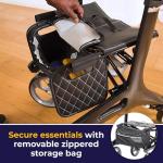 Drive Medical RTL10266CF Nitro Elite CF Foldable Rollator Walker w/ Seat, Black