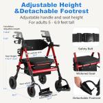 Carbon Ultralight 2-in-1 Rollator Transport Chair