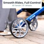 Pelegon Rollator Walker with Seat for Seniors – Lightweight Foldable Walker with Padded Seat & Backrest, Adjustable Handles, Reflective Frame, Carry Bag – Heavy-Duty 300lb Support - Blue