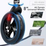 Foldable Rollator Walkers with Seat for Seniors, 350 lb Capacity, 8'' Big Wheels, 6-Position Height, Premium Hybrid Rolling Walker - Aluminum and Carbon Steel (Burgundy)