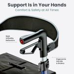 Pelegon Rollator Walker with Seat for Seniors – Lightweight Foldable Walker with Padded Seat & Backrest, Adjustable Handles, Reflective Frame, Carry Bag – Heavy-Duty 300lb Support - Blue