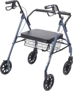 Drive 10215BL-1 Heavy Duty Bariatric Rollator w/ Large Seat-Blue - W12 - 10