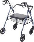 Drive 10215BL-1 Heavy Duty Bariatric Rollator w/ Large Seat-Blue - W12 - 10