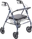 Drive 10215BL-1 Heavy Duty Bariatric Rollator w/ Large Seat-Blue - W12 - 10