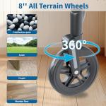 Unicon Rollator Walker with Seat, Foldable Rollator Walker, Reinforced Aluminum Frame, Dual-Height Adjustment, 8" Big Wheels for All Terrain, Weight Capacity 450 lbs,Ideal Gift for Seniors -Blue