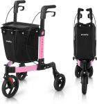 Rollator Walker  All Terrain 10“Front 3 Wheel w/ Tray&Large Storage Bag Foldable