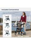 New Drive Medical Nitro Sprint Rollator Walker Heavy Duty wSeat Petite Blue