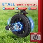 BigAlex 3 Rollator Walkers for Seniors with Seat,Lightweight Foldable Walker,Narrow Walkers for Small Spaces, Compact Folding，Rolling Walker with 8" All-Terrain Wheels,300 LBS Weight Capacity (Red)