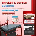 BigAlex 3 Rollator Walkers for Seniors with Seat,Lightweight Foldable Walker,Narrow Walkers for Small Spaces, Compact Folding，Rolling Walker with 8" All-Terrain Wheels,300 LBS Weight Capacity (Red)