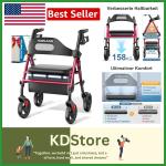 Heavy-Duty Foldable Rollator with Comfort Seat & Smooth Mobility