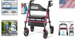 Heavy-Duty Foldable Rollator with Comfort Seat & Smooth Mobility