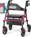 Heavy-Duty Foldable Rollator with Comfort Seat & Smooth Mobility