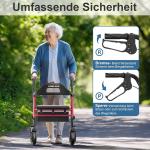 Heavy-Duty Foldable Rollator with Comfort Seat & Smooth Mobility