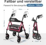 Heavy-Duty Foldable Rollator with Comfort Seat & Smooth Mobility