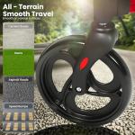 Sunderwell Upright Walker for Seniors & Adults with Seat 450 lb Capacity, Stand Up Walkers Foldable, 19.8 lbs Lightweight, Adjustable Arms, 10-Inch Big Wheels for All Terrain Rollator Walker (Red02)