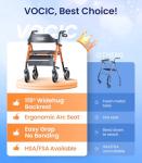 Walkers for Seniors, Z21 Rollator Walker with Seat Supports 350lb, 8" Big Wheels for All Terrain, Ergonomic Arc Seat & 6" Ultra Backrest Foldable Walker, Dual Height Adjustment, Lightweight 2025