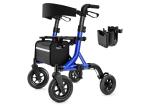 MAXWALK Foldable Rollator Walker Seat 8” Rubber Wheels All Terrain Senior 300lb