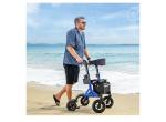 MAXWALK Foldable Rollator Walker Seat 8” Rubber Wheels All Terrain Senior 300lb
