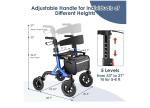 MAXWALK Foldable Rollator Walker Seat 8” Rubber Wheels All Terrain Senior 300lb