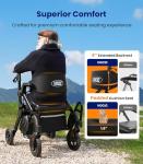 VOCIC Walkers for Seniors, Z55 2 in 1 Walker Wheelchair Combo, No-Bend Footrest, Rollator with 10" All Terrain Big Wheels, Transport Wheelchair Foldable, Rollator with Seat & Brakes, Storage Bag
