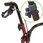 Bariatric Rollator Walker Heavy Duty with Large Padded Seat up to 400 Lb Capacity (Red)