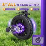 BigAlex 3 Rollator Walkers for Seniors with Seat,Lightweight Foldable Walker,Narrow Walkers for Small Spaces, Compact Folding，Rolling Walker with 8" All-Terrain Wheels,300 LBS Weight Capacity (Purple)